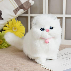Kedi oyuncaklar kabarık kedi peluş 25cm 35cm 50cm simülasyon büyük gözlü japon Sakura kedi Kawaii gerçekçi dolması beyaz çevre dostu köpek - Product Image 6