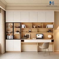 Meuble de rangement mural moderne pour bureau, combinaison bureau-bibliothèque sur mesure pour bureau à domicile