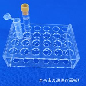 Soporte de acrílico para tubos de ensayo Wantong Medical, 24 pozos, apertura de 14 mm, para tubos de 5 ml, uso en laboratorio - Product Image 1