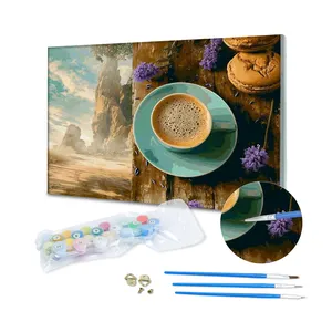 Paint Number Kit Still Life A Cup Of Coffee Paintings Home Oil Painting By Numbers Diy Acrylic On Canvas For Room Decor
