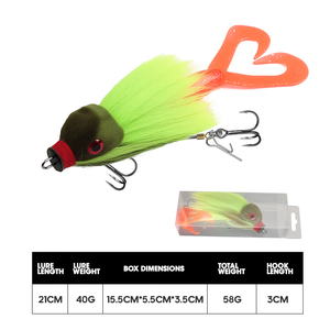 Señuelo Blando de 21cm 40g y 22cm 82g, Tipo Rata Acuática Biónica con Pelo de Ciervo, Señuelo de Rata <span class=keywords><strong>para</strong></span> Pesca en Aguas Profundas, <span class=keywords><strong>Cebo</strong></span> Artificial de Pesca con Cola de Horquilla - Product Image 3