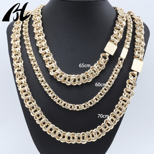Collar Cubano de Alta Calidad de 8-15 mm Estilo Hip-Hop Chapado en Oro de 14 y 18K con Cadena Fígaro Pura Hecha de Cobre - Product Image 1