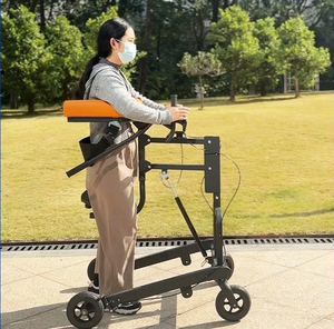 Chaise de marche réglable pour personnes âgées, capacité de charge 100 kg, en acier au carbone, avec roues de 8 pouces - Product Image 3