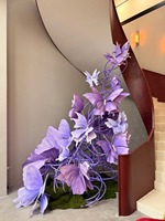 Nouvelle conception de fleur géante en papier personnalisée, énorme papillon pour la décoration de fond de mariage, décoration de vitrine, décoration murale