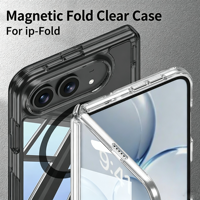 Coque de téléphone magnétique transparente pour iPhone 18 Duo Fold, protection antichoc, coque pliable transparente