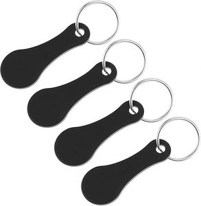 Stainless Steel Shopping Trolley Tokens Key Ring <b>Keychain</b> for Grocery Shopping Cart - Product Image 4
