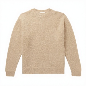 Pull à col rond pour homme en laine/nylon anti-rides à motif 3D, manches longues, coupe classique pour l'hiver - Product Image 3