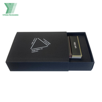 Logo personnalisé vente en gros boîtes d'emballage de luxe en carton à tiroir coulissant en papier tiroir noir avec extracteur boîte cadeau avec inserts en mousse