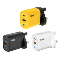 Cargador de Teléfono Móvil Rápido con Certificado CE ROSH FCC, 30W PD QC, Tipo C y Puerto USB A, para iPhone y Samsung, Enchufe para Reino Unido, Estados Unidos y Europa