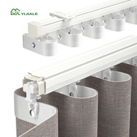 YIJIALE Rail de rideau sur mesure en métal blanc pour fenêtre, avec ruban plissé en forme de S, à prix progressif, pour rideaux occultants