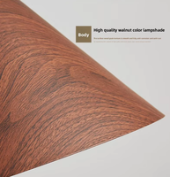 Lampe suspendue conique en bois grainé, style moderne minimaliste nordique, pour îlot de cuisine, salle à manger, café