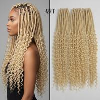 Extensions per capelli all'uncinetto Goddess Locs da 24 pollici all'ingrosso, stile Boho con estremità ricce, dreadlock sintetici, fasci di capelli intrecciati