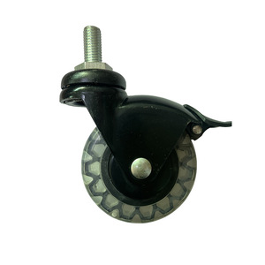 3 Inch Transparent <b>Swivel</b> Caster Wheel Black Silent Industrial Furniture Casters - Product Image 2