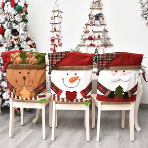 Housses de chaise de Noël de luxe pour table à manger, motif Père Noël rouge, housses de siège ajustées, lavables, réutilisables, décorations de fête de fin d'année - Product Image 1
