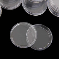 Capsules à pièces carrées de 40 mm, 20 pièces, porte-pièces carré en acrylique avec mousse, boîte de rangement pour collection de pièces