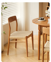 Nouvelle Chaise de Salle à Manger en Bois Massif 2026, Chaise Domestique en Bois de Cerisier, Mobilier de Bureau et Chaise avec Dossier en Rotin