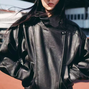 ZATRHMBM Collezione Primavera/Autunno 2026: Giacca Larga in Ecopelle alla Moda, Capospalla Casual <span class=keywords><strong>Vintage</strong></span> da <span class=keywords><strong>Donna</strong></span> - Product Image 2