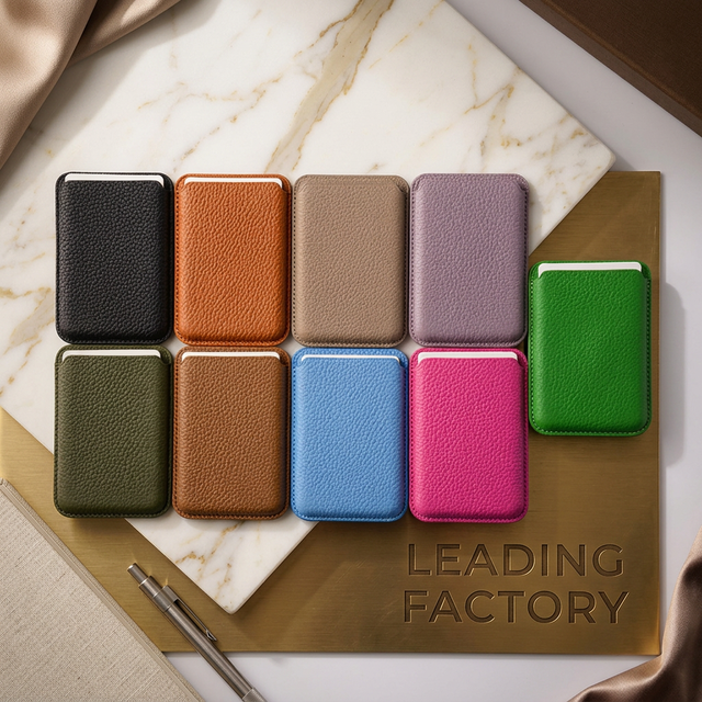 Custom Logo Strong Magnet Phone Wallet Mag Card Holder Safe Leather Magnet Wallet for iPhone