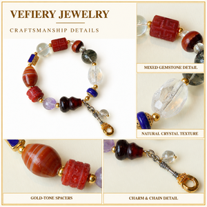 Pulsera de Cuentas de Ágata Mixta al por Mayor, Joyería Elástica de Piedra Natural Colorida para Mujer, OEM Personalizado - Product Image 3
