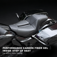 Coussin de selle en fibre de carbone personnalisé pour moto Custom World, avec gel, pour Touring Road Glide Street Glide 2023.5-2025, noir