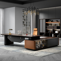 Meubles de bureau de luxe, table de bureau de direction haute brillance, design moderne, MDF, bureau de direction en forme de L pour la maison