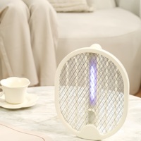 Raquette anti-moustiques électrique rechargeable, puissante et pliable, pour la lutte contre les moustiques en été, pour la cuisine, le bureau, en plastique
