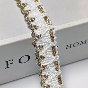 ผ้าม่านลายกำแพงเมืองจีนขนาดเล็ก ขอบสีทองเงิน <span class=keywords><strong>1</strong></span>.3 ซม. แบบทอหอม กลิ่นอายธรรมชาติ เป็นมิตรกับสิ่งแวดล้อม ตกแต่งขอบเสื้อผ้า ทำมือ - Product Image 2