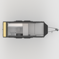 Caravanes de voyage tout-terrain hybrides modernes chinoises de luxe, pour 4 personnes, pour expéditions en plein air, remorquables, en composite sandwich, camping-car