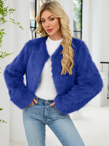 Nuevo diseño moderno de moda de talla grande mullido otoño cálido moda Faux invierno señoras abrigo de invierno <span class=keywords><strong>chaqueta</strong></span> de piel para <span class=keywords><strong>mujer</strong></span> - Product Image 6