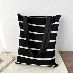 MOQ 100 pièces Sac à bandoulière tricoté tendance pour femme, grand sac fourre-tout décontracté, sac à main style coréen pour le <span class=keywords><strong>shopping</strong></span> et les cadeaux - Product Image 3