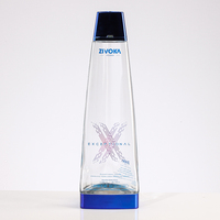 Diskon Besar Botol Minuman Keras Kaca Flint Segitiga Semangat Wiski 750Ml Vodka Whiskey Frosted Brandy Tequila dengan Label Decals Tutup Sekrup