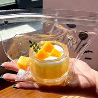 Gobelet anti-stress en silicone souple et transparent, effet glaçon d'été, avec motif de boisson et de thé aux fruits à bulles, vente en gros d'usine