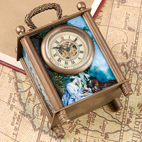 Ornements décoratifs européens antiques Minuterie Horloge Montre Horloge de table vintage avec mouvement mécanique