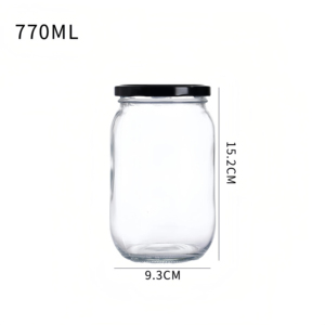 Bán Buôn Tái Sử Dụng Kín Thực Phẩm Thủy Tinh Lọ Rõ Ràng <span class=keywords><strong>Glass</strong></span> Pickle Lọ Với Kim Loại Vít Top Cho Thạch Sữa Dầu Ô Liu Bé Thực Phẩm - Product Image 6