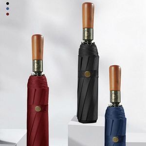 Parapluie de golf pliable sur mesure pour adultes, entièrement automatique, avec poignée en bois - Product Image 3