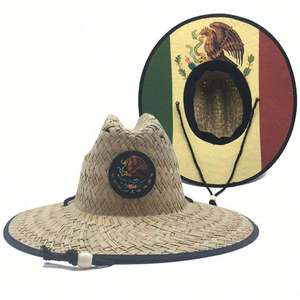 Sombrero de Paja Panamá con Bandera Mexicana para Verano, Unisex, para Playa, Pesca, Viajes, Casual - Product Image 1
