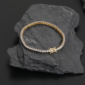 Cadena de tenis de tres garras 3.0, Pulsera de tenis redonda de cobre con circonitas estilo Hip Hop para hombre, Collar de moda Tanjing Lijing - Product Image 1