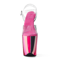 Chaussures de danse lumineuses de 20 cm, talons transparents en PVC, chaussures de strip-teaseuse, talons aiguilles, plateforme haute, chaussures brillantes pour la compétition
