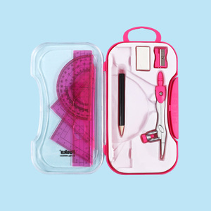 Foska Suministros de regreso a la escuela Geometría Brújula Transportador Regla Lápiz Artículos de papelería 8 piezas Juego matemático para estudiantes - Product Image 2