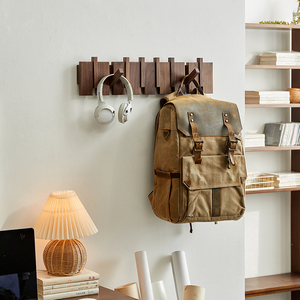Porte-<span class=keywords><strong>manteau</strong></span> mural en <span class=keywords><strong>bois</strong></span> massif de style moderne, sans perçage, pour l'entrée de la maison, pour une utilisation dans le couloir, crochet derrière la porte - Product Image 4