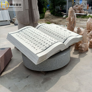 Escultura de Mármol Blanco Tallada en Piedra, Estilo Chino, Decoración para Plaza o Jardín, Resistente para Exteriores - Product Image 1