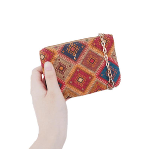 Wholesale Vintage Small Cork Coin Purses Custom Logo Printed Zipper Pouch <strong>Key</strong> <strong>Wallet</strong> - Product Image 2