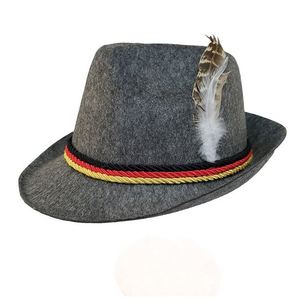Children's Bavarian Alpine Fedora <b>Hat</b> with <b>Feather</b> Custom Logo Printing for Oktoberfest Carnival Beach Festival Parties - Product Image 4