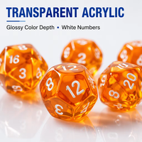 Anpassbares Acryl Transparentes 12-Seitiges Polyedrisches Professionelles Tischplatten-Strategie-Brettspiel Rollenspiel RPG Würfelset OEM