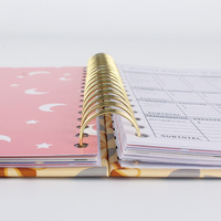Couverture de fleurs personnalisée impression budget mensuel planificateur filaire avec bouton magnétique