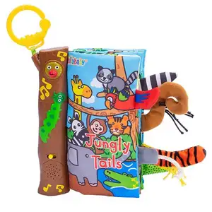 Jollybaby丛林动物尾巴布婴儿书籍早教多功能幼儿互动玩具