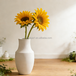 Vaso in <span class=keywords><strong>Cemento</strong></span> Bianco Minimalista Nordico, Materiale Ecologico, Texture Opaca, Vaso da Tavolo, Decorazione Moderna per Soggiorno - Product Image 3