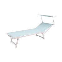 Nouveau design de lit de plage pliant portable en aluminium avec dossier réglable et pare-soleil détachable pour le camping en plein air