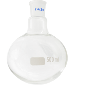 25ml 50ml 100mL 250ml 500ml <span class=keywords><strong>1000ml</strong></span> Uso en laboratorio Frasco de ebullición de fondo plano redondo con cuello de vidrio - Product Image 1