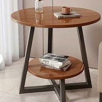 Petite table basse de luxe avec structure en métal et plateau stratifié, design minimaliste, sans assemblage, meubles pour la maison, salon, chambre, table simple